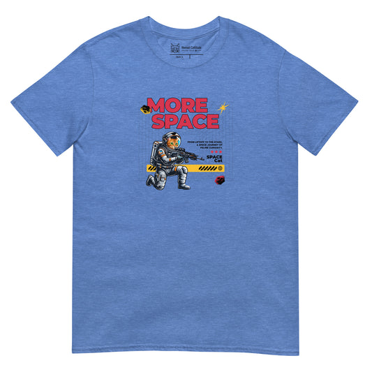 Cat themed graphic tee with space print
