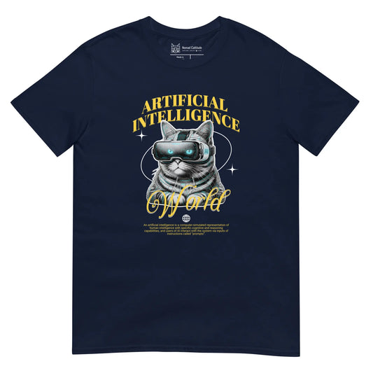 Cat themed graphic tee with AI print