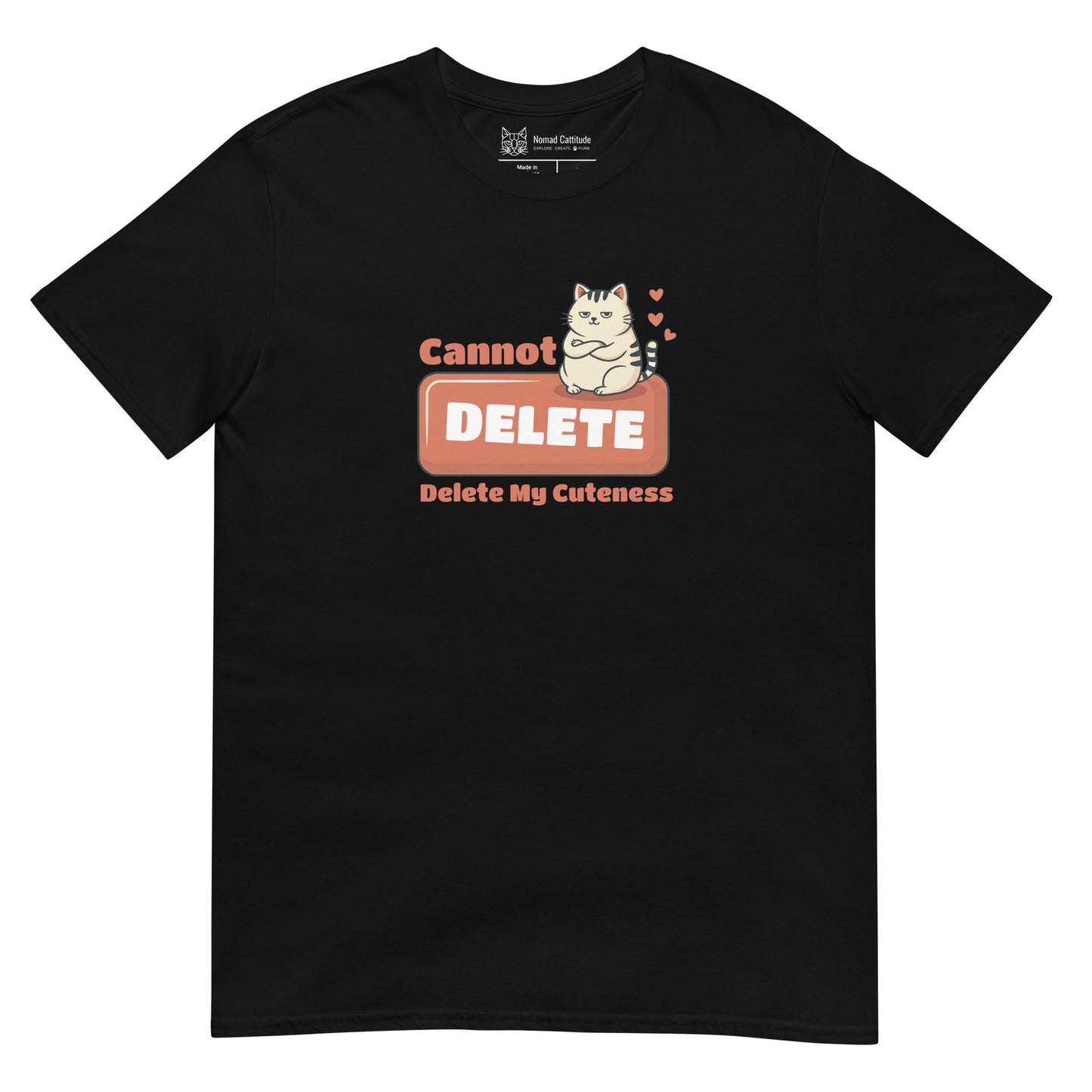 Cat themed graphic tee with funny print