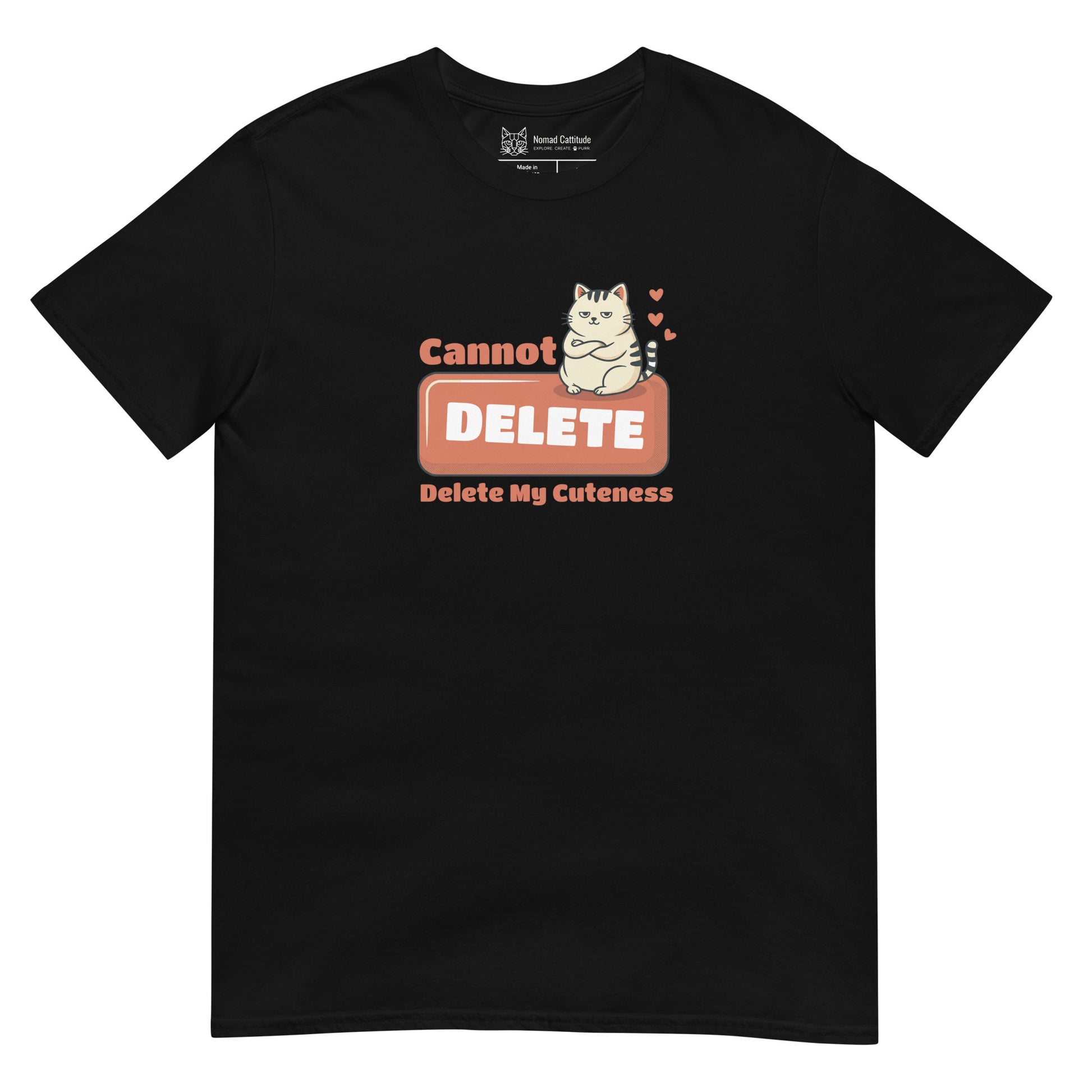 Cat themed graphic tee with funny print