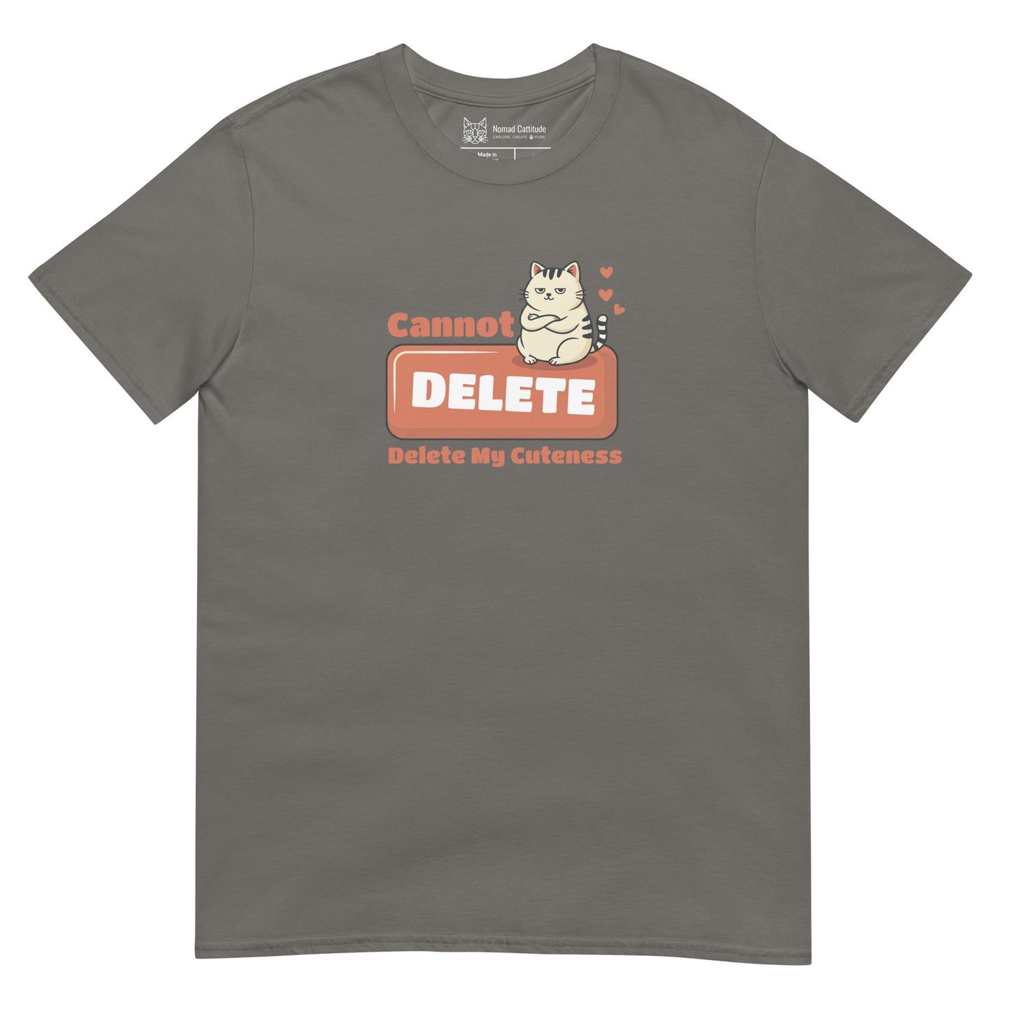 Cat themed graphic tee with funny print
