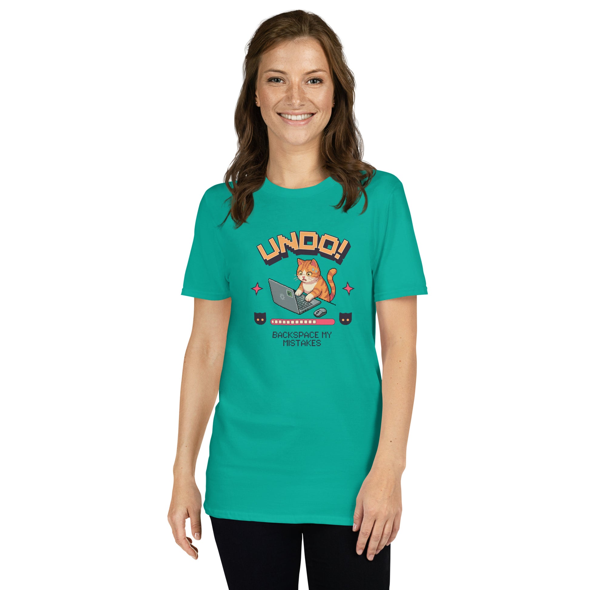 Cat themed graphic tee with funny print