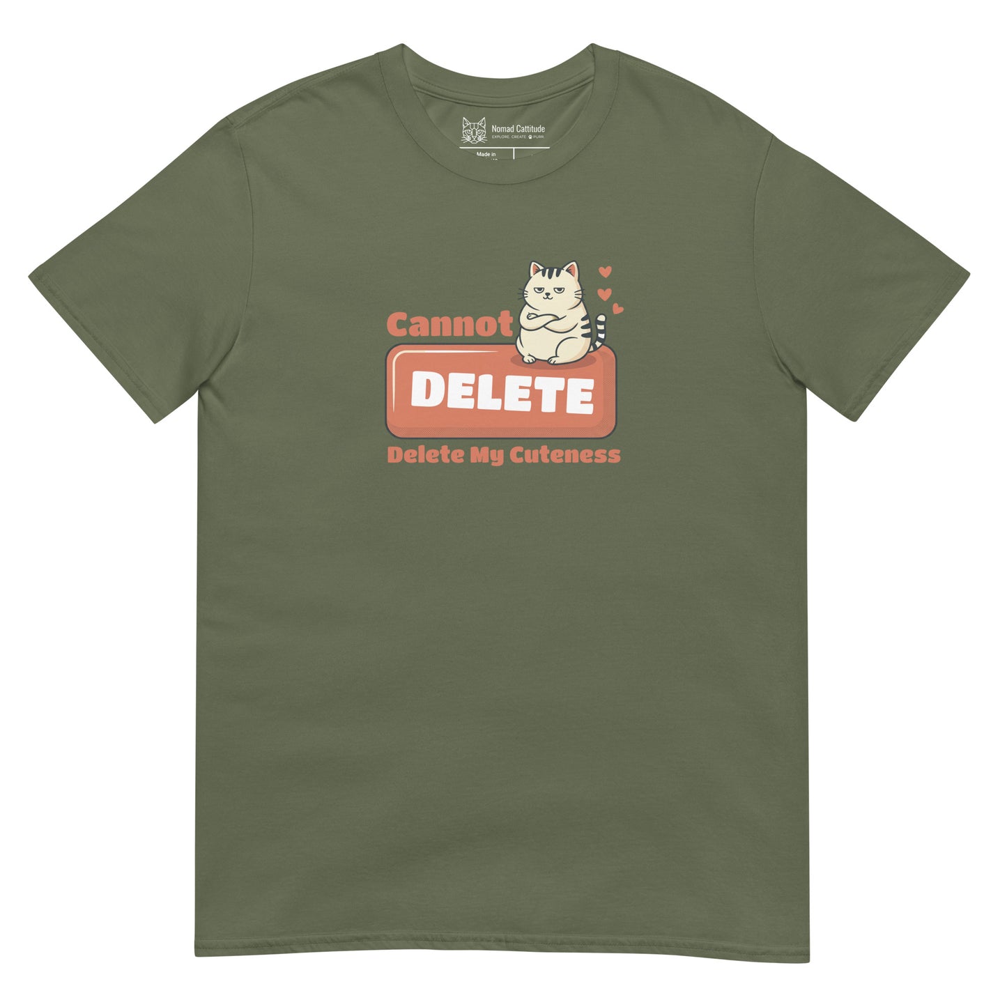 Cat themed graphic tee with funny print