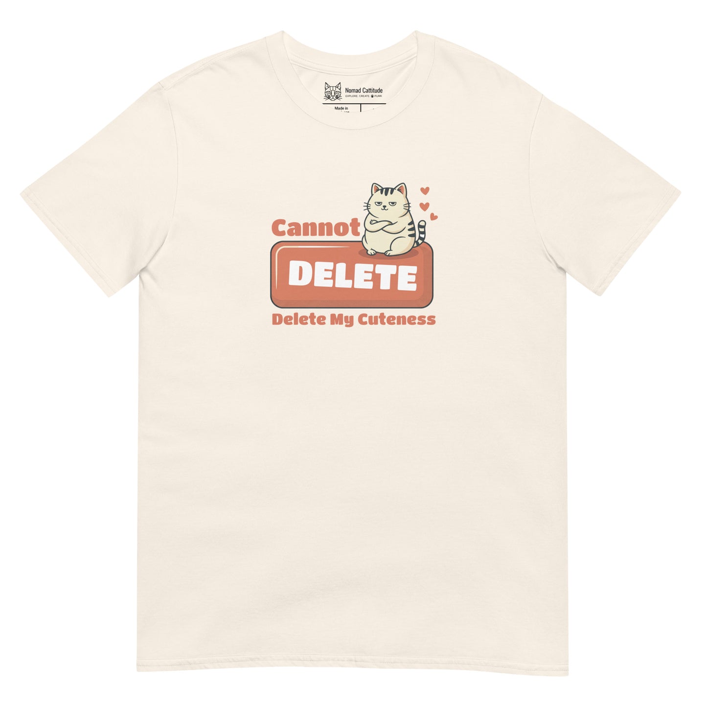 Cat themed graphic tee with funny print