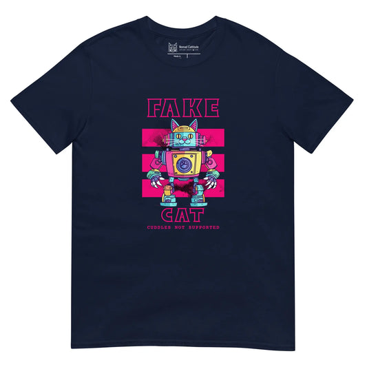 Cat themed graphic tee with fake cat print