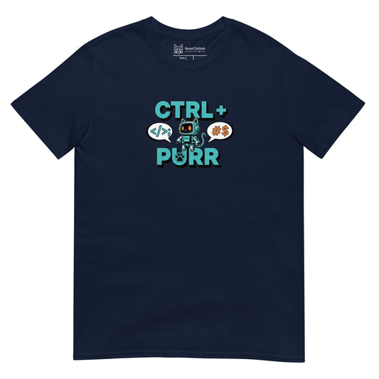 Cat themed graphic tee with funny print