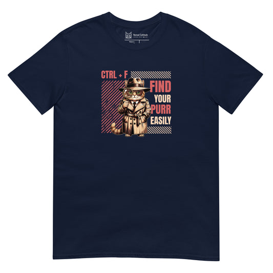 Cat themed graphic tee with funny print