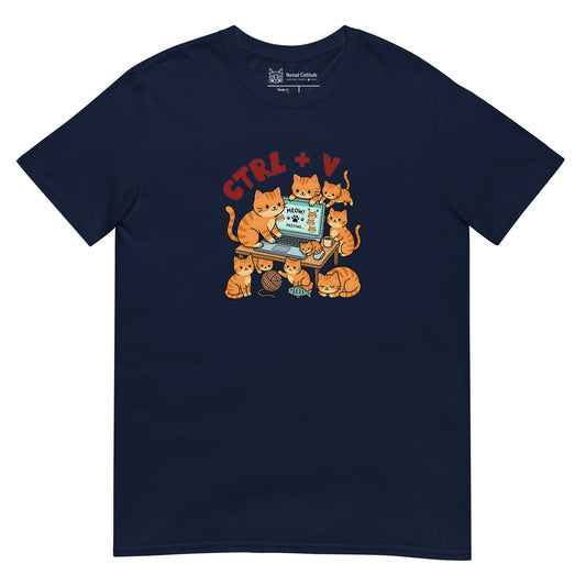 Cat themed graphic tee with funny print