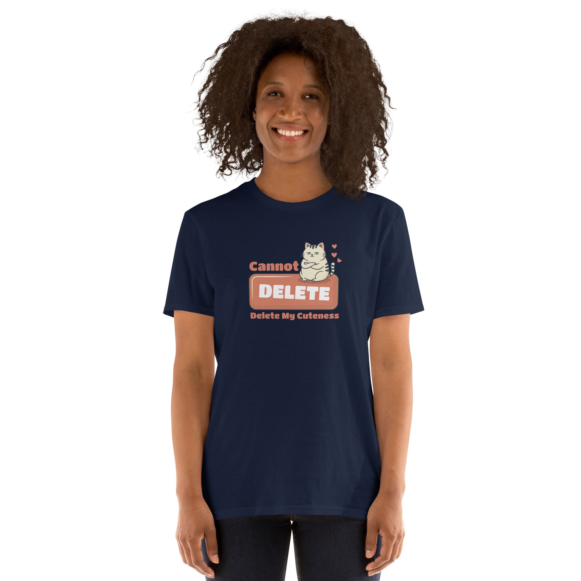 Cat themed graphic tee with funny print