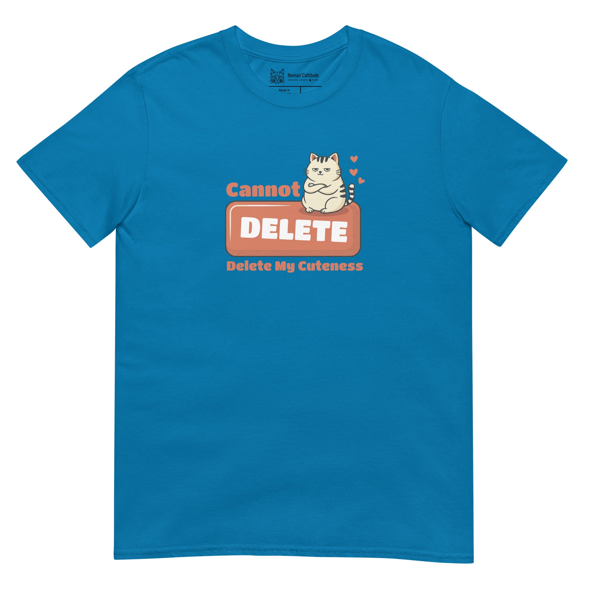 Cat themed graphic tee with funny print