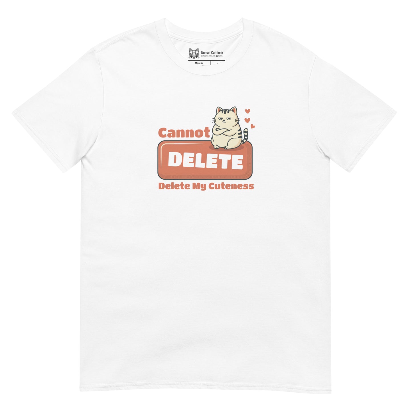 Cat themed graphic tee with funny print