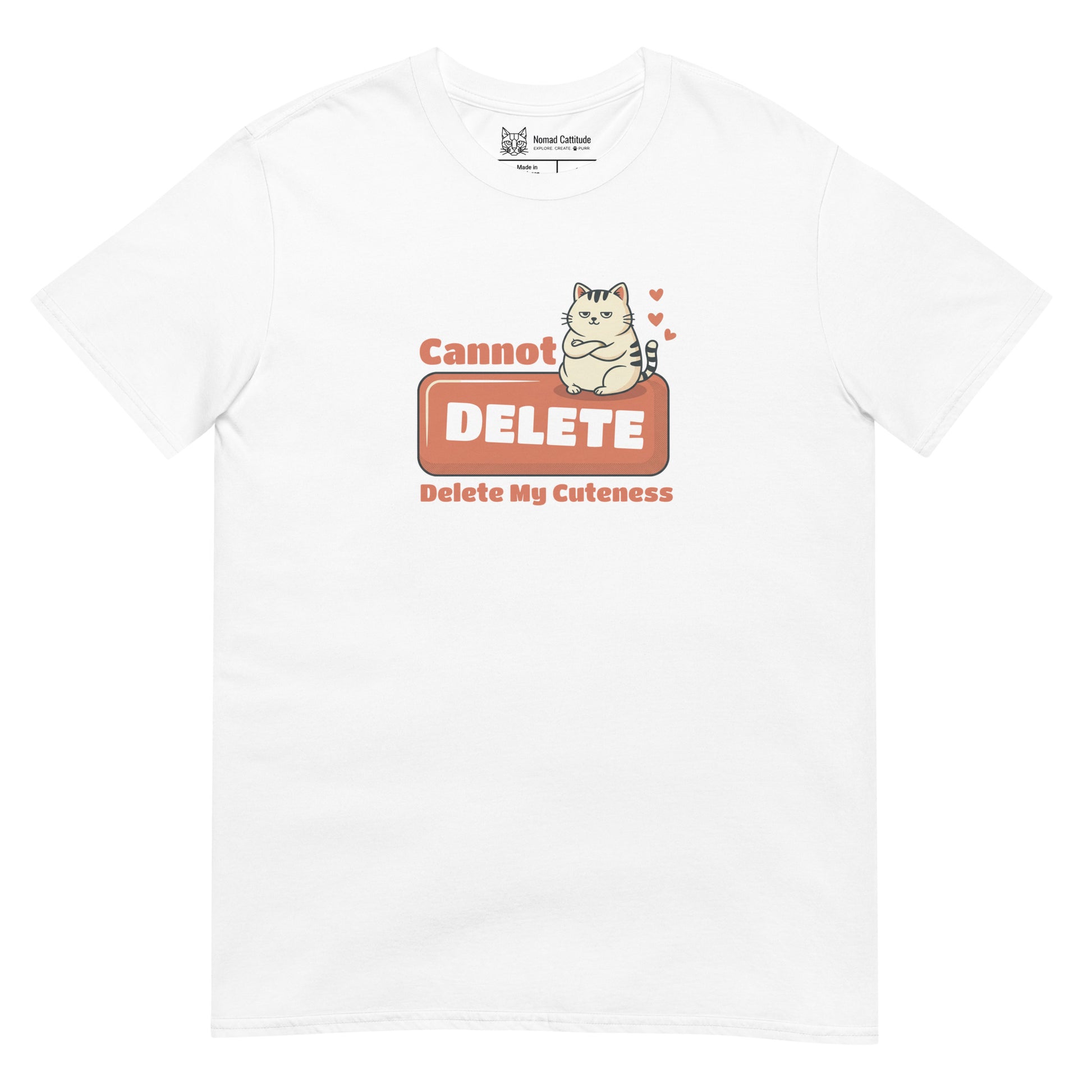 Cat themed graphic tee with funny print